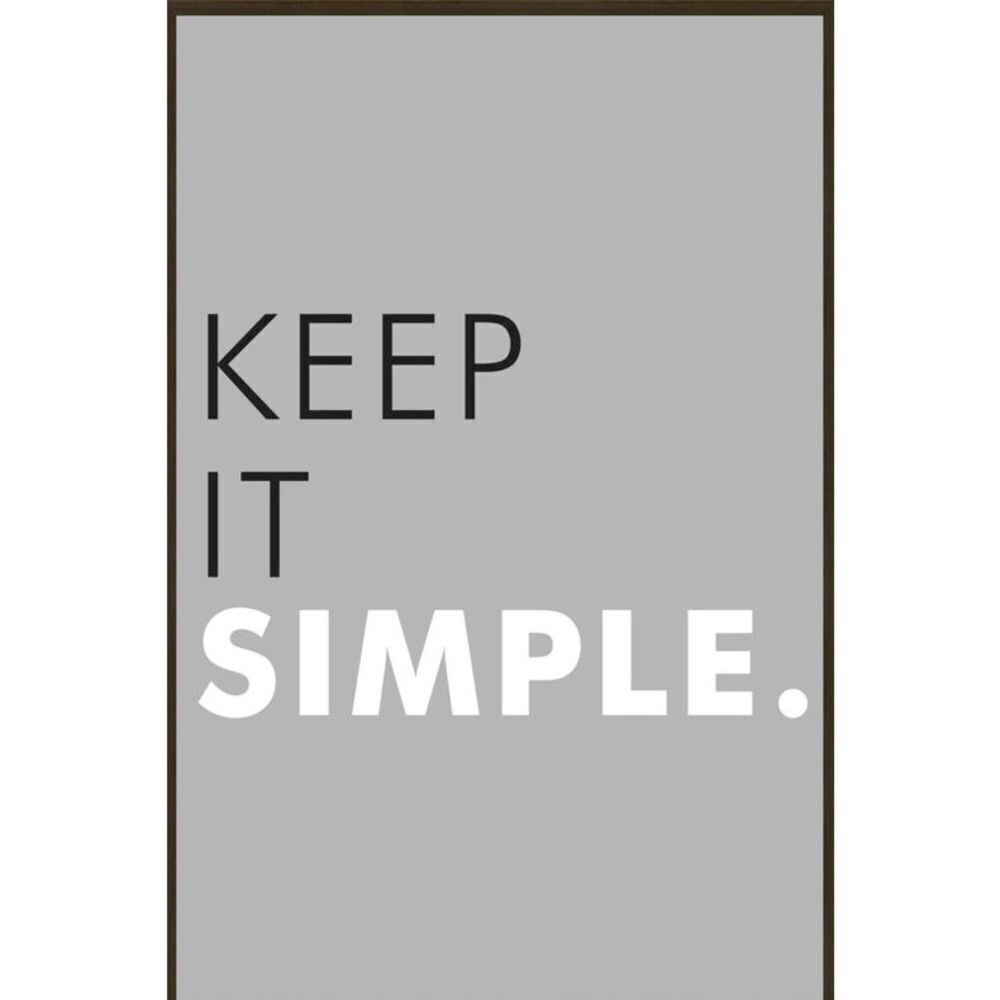 Black and Gray Framed Wall Decor Sign | KEEP IT SIMPLE